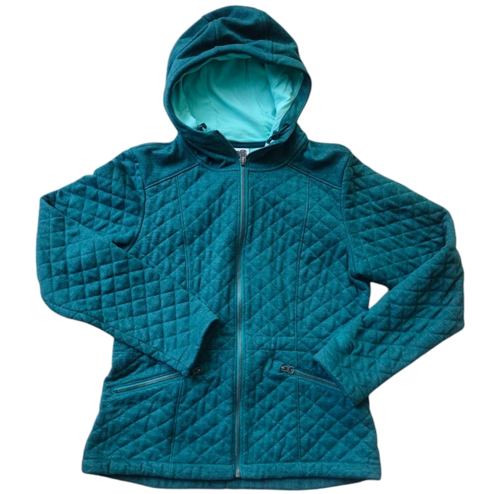 The North Face Teal Quilted Jacket with Hood